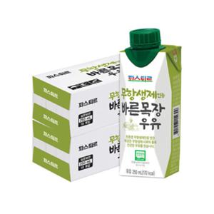 파스퇴르 무항생제 바른목장우유 250mL 20입 x 2박스 (총 40입)
