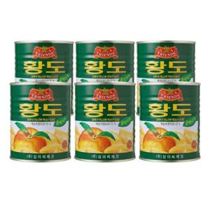 삼아 복숭아 슬라이스 황도캔 통조림 2.9kg x 6개/대용량 식자재 무료배송