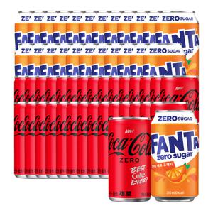 코카콜라제로 190ml x 30캔 + 환타제로 오렌지 350ml x 24캔