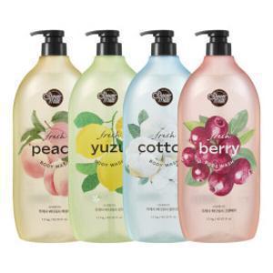 샤워메이트 프레시 바디워시 4종 1.2kg 3개 / 유자 피치 베리 코튼