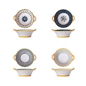 4개세트 북유럽 스타일 양손 스프볼 라면그릇 (렌지/오븐사용가능)