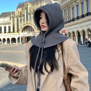 1+1 두툼한 겨울 니트 바라클라바 여성바라클라바 스포츠 겨울목토시 후드 넥워머 총 2P 세트