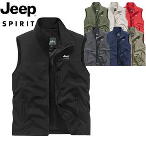 지프 JEEP SPIRIT 봄여름 캐주얼 베스트 남성 스탠드카고 톱 야상 낚시 점퍼 JP46958