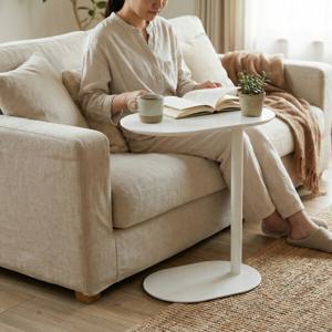 인테리어 철제 라운드 사이드 소파 침대 테이블 3color 쇼파 협탁 거실 탁자 티테이블 타원형