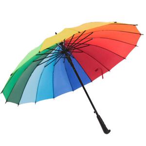 1+1 레인보우 장우산 방풍 무지개 원터치 자동 우산 큰우산 단체