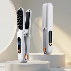 2 in 1 무선 휴대용 빗 고데기 /매직기 대용량 배터리 어디든지 사용 가능