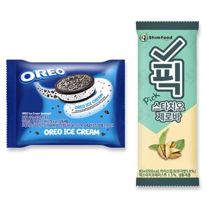 오레오 아이스크림 샌드위치 5개+픽스타치오 제로바 5개