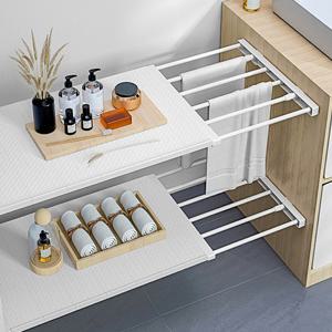 길이조절 압축봉 선반 세탁실 다용도실 주방 욕실 옷장 정리 틈새선반