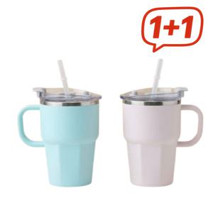1+1 슬기로운 내컵 생활 핸들 스텐 머그 텀블러 (스트로우 포함) 캠핑 맥주잔으로 너무 좋아요~