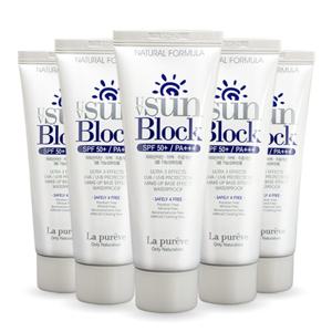 (91%DC+10%즉할) 라퓨레브 선크림 SPF50+ PA+++ 선블록 5개세트 x 50ml | 끈적임NO 백탁NO 자외선차단제