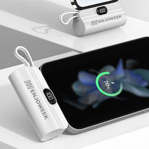 엔조위크 아이폰 갤럭시 LED 도킹형 8+C 5000mAh 10W 듀얼 보조베터리