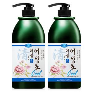 더블모 어성초 쿨링 샴푸 대용량 750ml 2개 두피 약산성 비듬샴푸