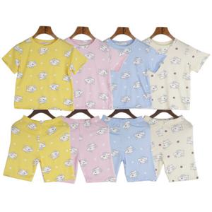 1+1 봄 여름 아동 짱구 반팔 잠옷 세트 스판 흰둥이 유아 어린이 키즈 아동용 홈웨어