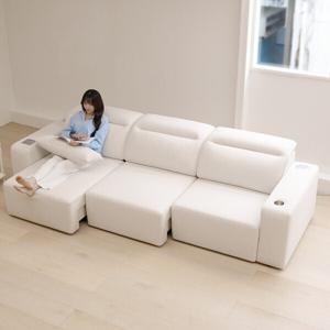 일체형 모션 무빙 슬라이딩 패브릭 리클라이너 4인용 소파 전동 4인 모듈 이지클린 3인용 거실 쇼파 베드