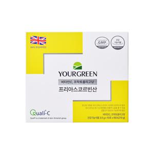 유어그린 프리 아스코르빈산 (2박스x3.5gx60포) 비타민C 1000mg