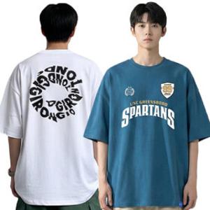 국내생산 신상 반팔티 남녀공용 오버핏 빅사이즈 반팔티셔츠/긴팔티/면티/라운드/무지 레이어드티