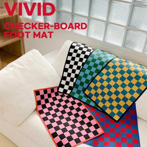 (1+1) 주방 욕실 거실 비비드 규조토 체커보드 발매트 5color