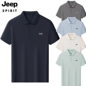 JEEP SPIRIT 남성 순면 폴로티 반팔 여름 신상 통기성 캐주얼 카라티