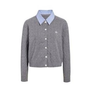 (JJ지고트)(신세계의정부점)S/S버전 시그니처 카라 레이어드 케이블 가디건 GS4N1PO411