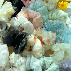 (22종 다드리는 곱창끈 세트) 쉬폰 스크런치 미니 곱창밴드 헤어슈슈 곱창머리끈 데일리 머리끈 헤어끈