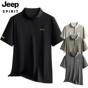 JEEP SPIRIT 남성 반팔 폴로티 냉감 쿨링 카라티 지퍼 반집업 여름 티셔츠