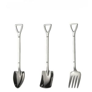 J2K 고급 스텐재질 삽모양 디저트 스텐 스푼 포크 케이크 홈카페