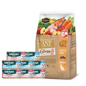 ANF 고양이사료 식스프리에스 어덜트 6.8kg 이즈칸 캔 12개 증정(치어6개+치킨6개)