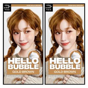 미쟝센 뉴 헬로버블 10GB골드브라운 100g x2개  셀프 거품 염색약