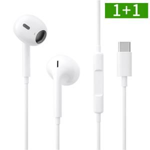1+1 이어폰 C타입 유선 오픈형 마이크내장 갤럭시 아이폰