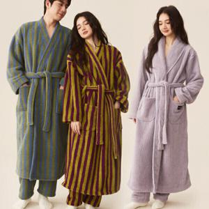 극세사 커플 수면 잠옷 겨울 로브 가운 빅사이즈 홈웨어 나이트 가운