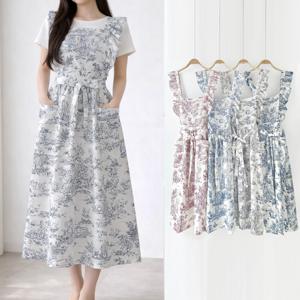 앞치마 원피스 어깨 프릴 감성 빅사이즈 포켓 애견미용 네일샵 어린이집 주방 카페 공방 베이킹