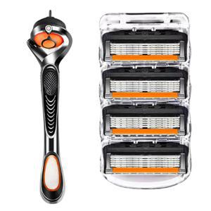 호환용 질레트 면도날 신형 프로글라이드 블랙 면도날 4개입+스윙 면도기 기획세트