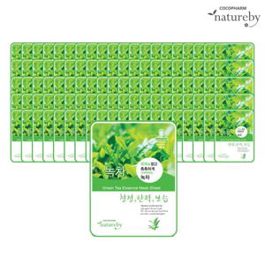 녹차 에센스 마스크팩 100매 네이처바이 대용량팩