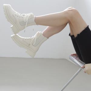 여성첼시부츠 통굽워커 화이트첼시부츠 키높이 로우 지퍼 데일리 워커 메르젠느