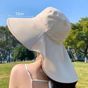 여성 아쿠아 플랩캡 와이드 물놀이 햇빛차단 모자 버킷햇 썬캡