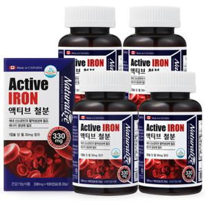 액티브 철분 철분제 330mg 100캡슐 4병