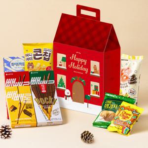 스낵24 해피 크리스마스 하우스 스탠딩 기프트 과자선물세트