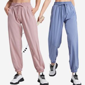 핀턱 빅사이즈 여성 요가바지 필라테스 등산 츄리닝 9부 밴딩 여름 조거팬츠