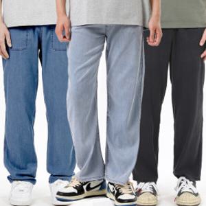 비브레이커스 신상 남자 여름 청바지 리오셀 밴딩 냉감 데님 팬츠 남성 테이퍼드 와이드 스판 시원한 바지