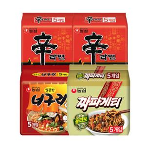 신라면 10입 + 너구리 5입 + 짜파게티 5입 (총 20봉)