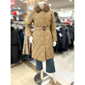 소고 세이브존01 밍크 트리밍 다이아 퀼팅 벨티드 롱 패딩 TJ4FA17-2