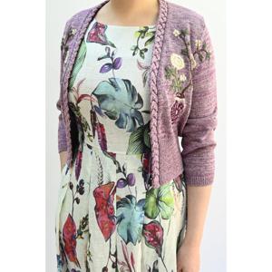 [비꼴리끄(여성)]린넨 코튼 자수 칠부 가디건 B242KC3040