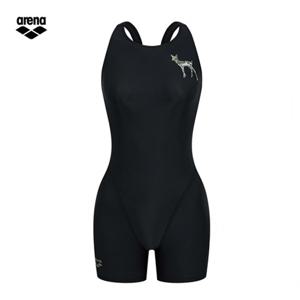 아레나 여성 디어베어 A4FL1CE01 BLK (주머니백 증정)  선수 3부반신 레이서백 실내수영복