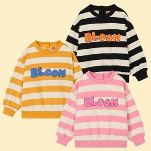 [코코리따]블룸 스트라이프 기모맨투맨티셔츠CEMA23T10