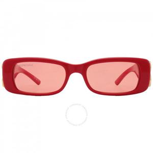 발렌시아가 오픈 박스 - 발렌시아가 레드 렉탱귤러 여성용 선글라스 BB0096S 003 51