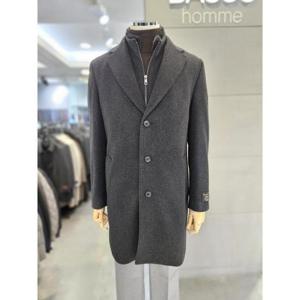 바쏘옴므 세이브존03 바쏘옴므 24F/W 블랙 울  블렌드 밍크 FUR에리 체스터코트 WSAGY4CJ14ABKA