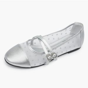TILDA 베어파우 여성 큐빅 메리제인 플랫슈즈 실버 K2985016RA-W