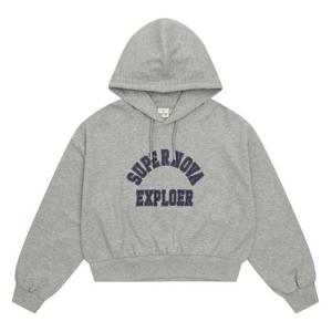 에꼴리에 세이브존03 틴톡 아치 레터링 셋업 크롭 후드티 24QT753-GY