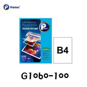프린텍 기계코팅필름 G1060-100 (B4100mic100매) 코팅필름 사무코팅지 사무용코팅지 문구코팅지 오피스용지