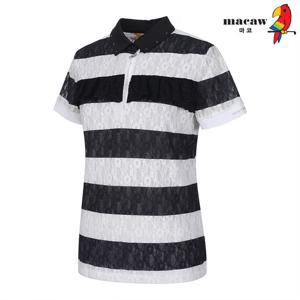 (여성)레이스 투톤 배색 카라 반팔 티셔츠_MMW2TS15